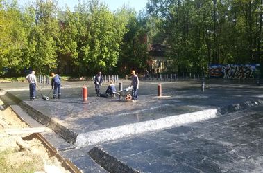 Идёт устройство фундамента на стадионе «Салют» в г. Москва